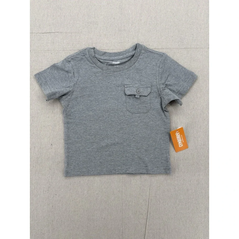 Gymboree Short Sleeve Pocket Grey Top Kids Size 2 T